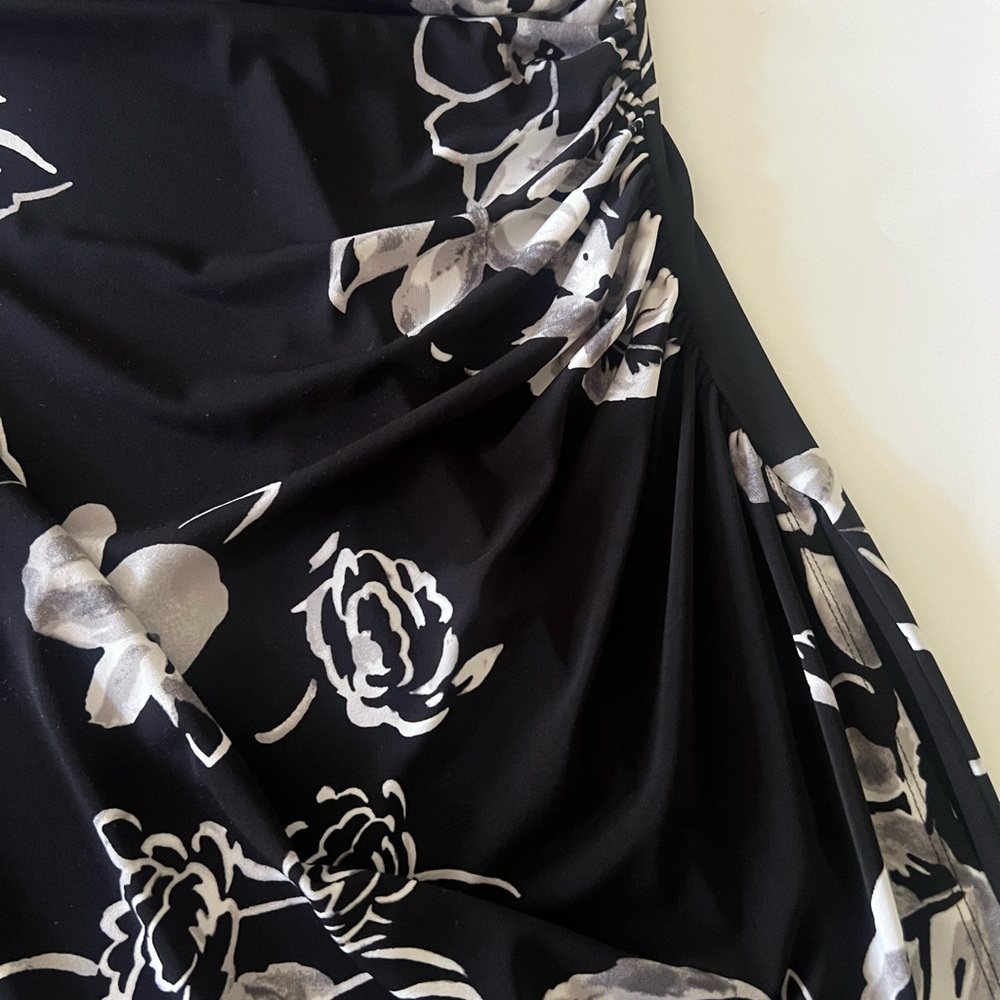 Lauren Ralph Lauren Black Floral Long Sleeve Wrap Dress - Picture 4 of 7